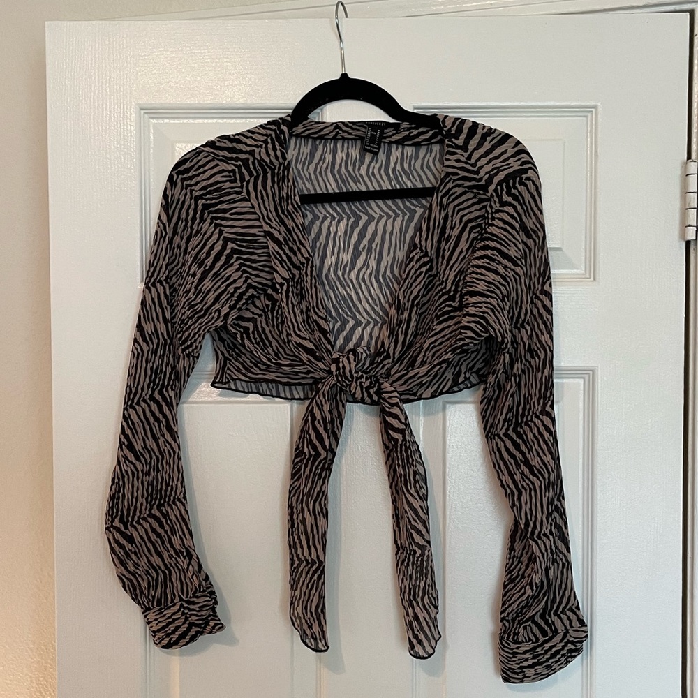 Zebra Tie up Top